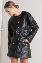 MOTO CHIC FAUX LEATHER JACKET Flying Tomato