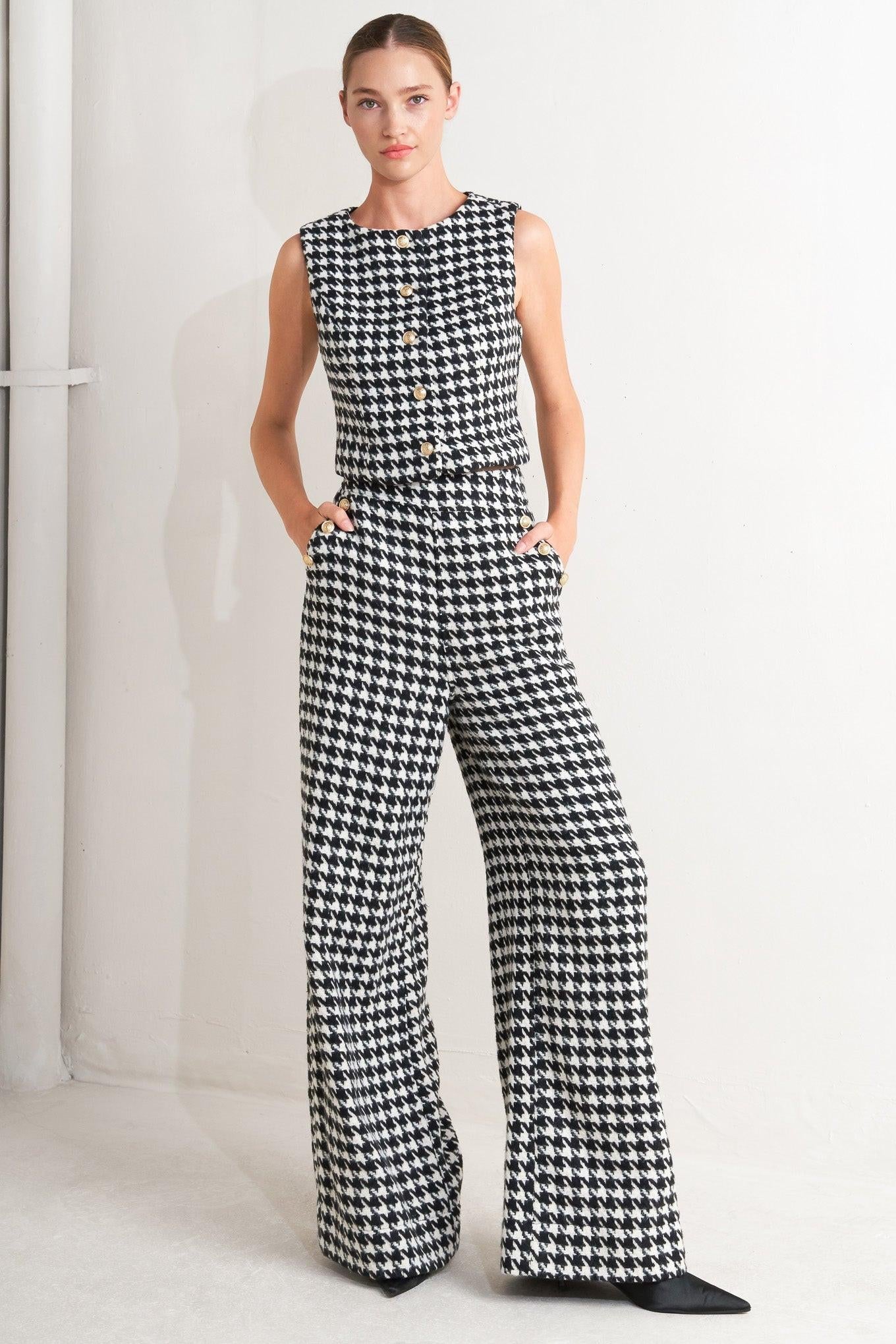 METRO ICON WOVEN HOUNDSTOOTH VEST Flying Tomato