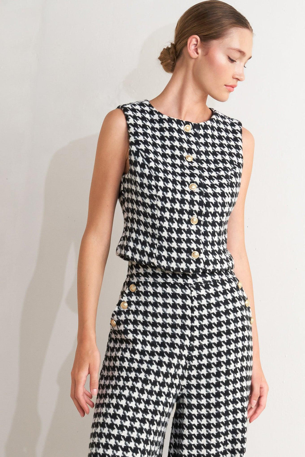 METRO ICON WOVEN HOUNDSTOOTH VEST Flying Tomato