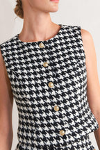 METRO ICON WOVEN HOUNDSTOOTH VEST Flying Tomato