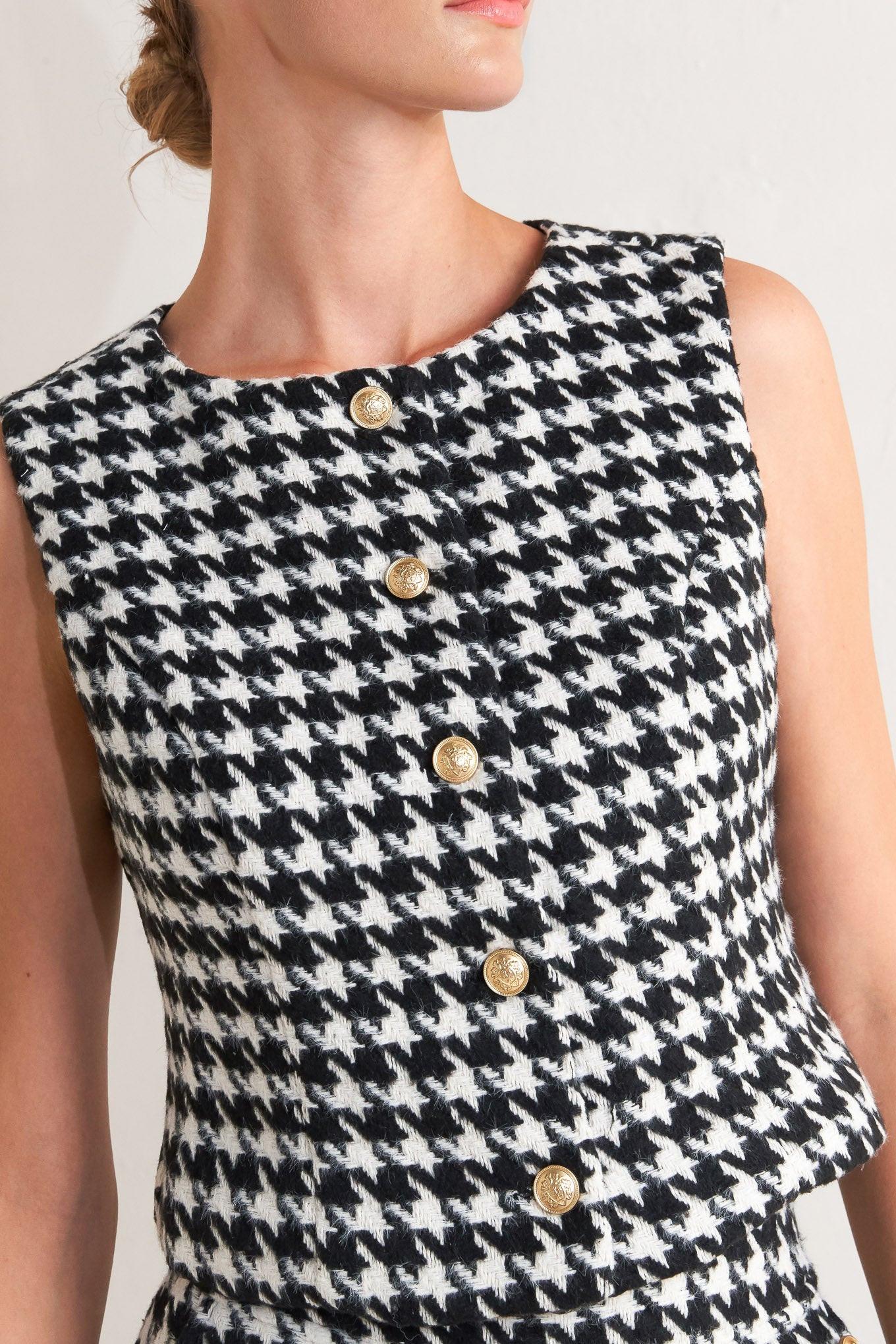 METRO ICON WOVEN HOUNDSTOOTH VEST Flying Tomato