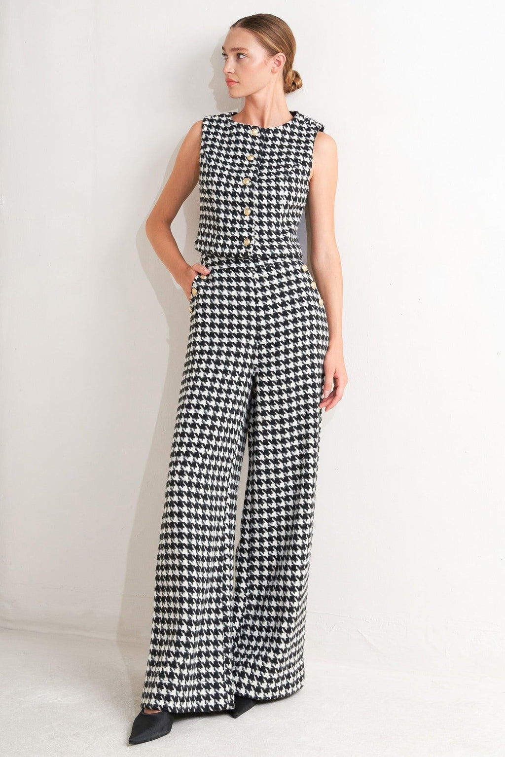 METRO ICON WOVEN HOUNDSTOOTH VEST Flying Tomato