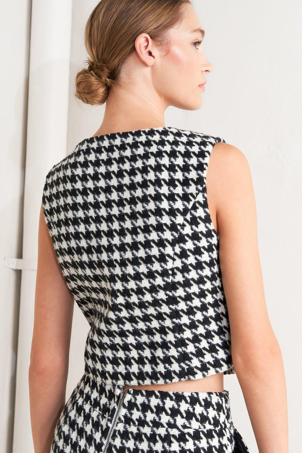 METRO ICON WOVEN HOUNDSTOOTH VEST Flying Tomato