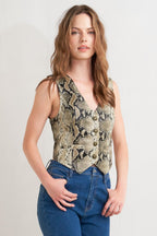 GLAM VENOM FAUX LEATHER VEST Flying Tomato