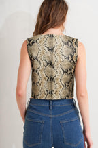 GLAM VENOM FAUX LEATHER VEST Flying Tomato