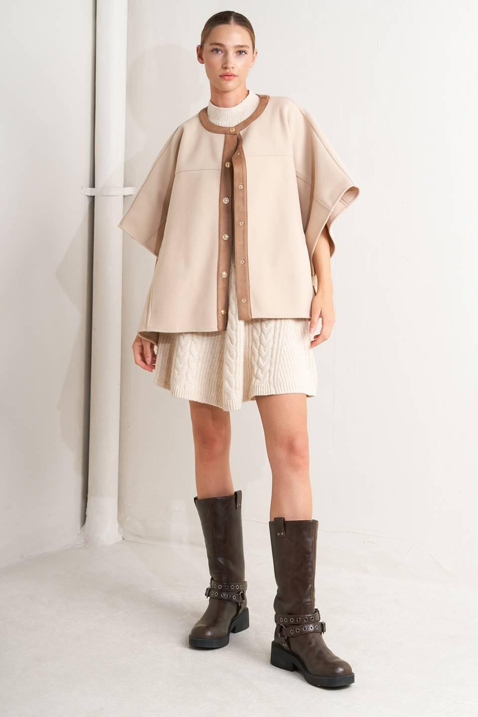 TIMELESS ELEGANCE WOVEN FELT CAPELET Flying Tomato