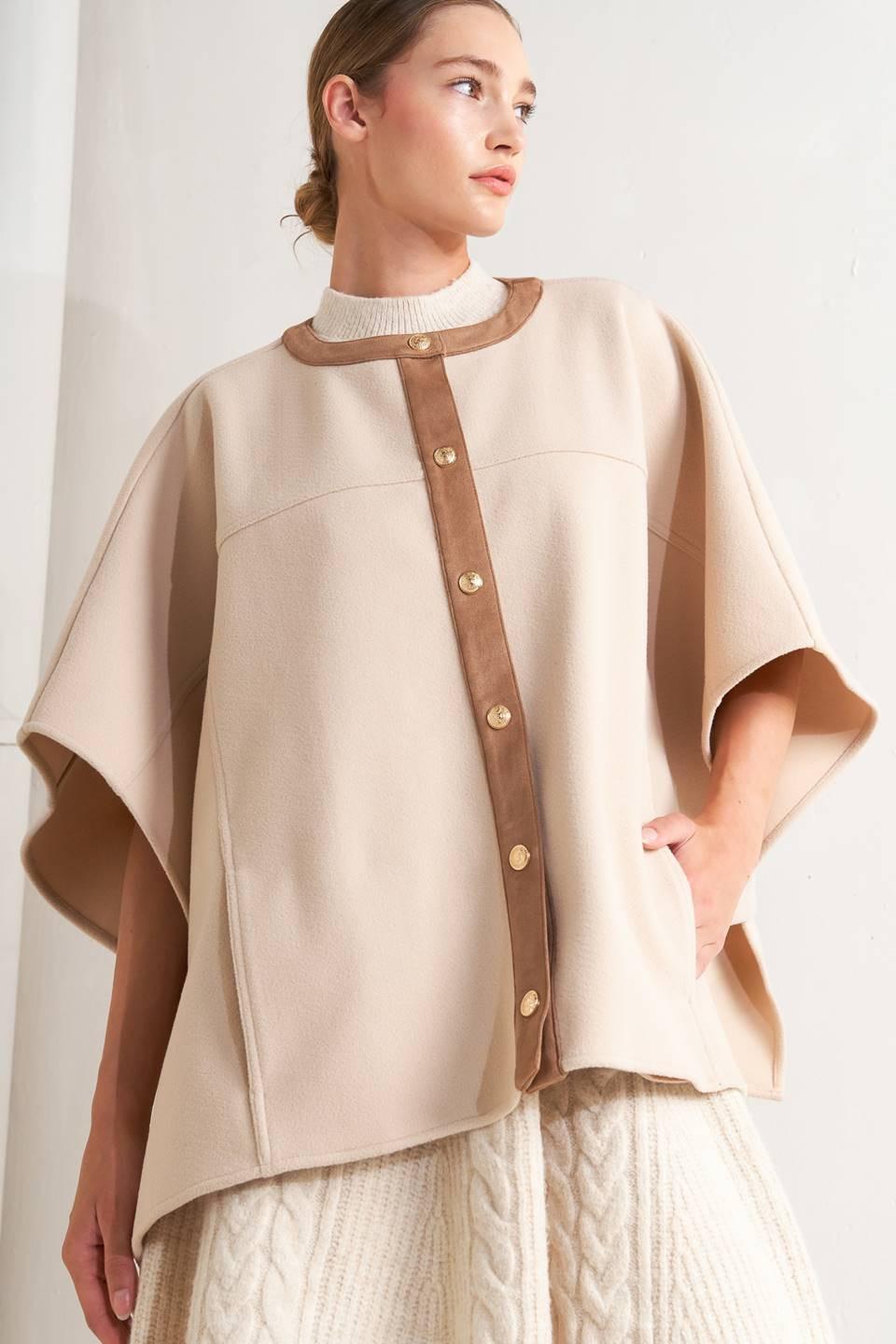 TIMELESS ELEGANCE WOVEN FELT CAPELET Flying Tomato