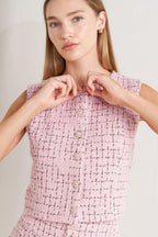 ROSÉ EDGE ENSEMBLE TWEED VEST Flying Tomato