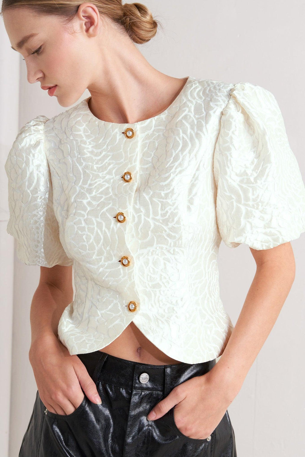 ROSÉ TEXTURE WOVEN TOP Flying Tomato