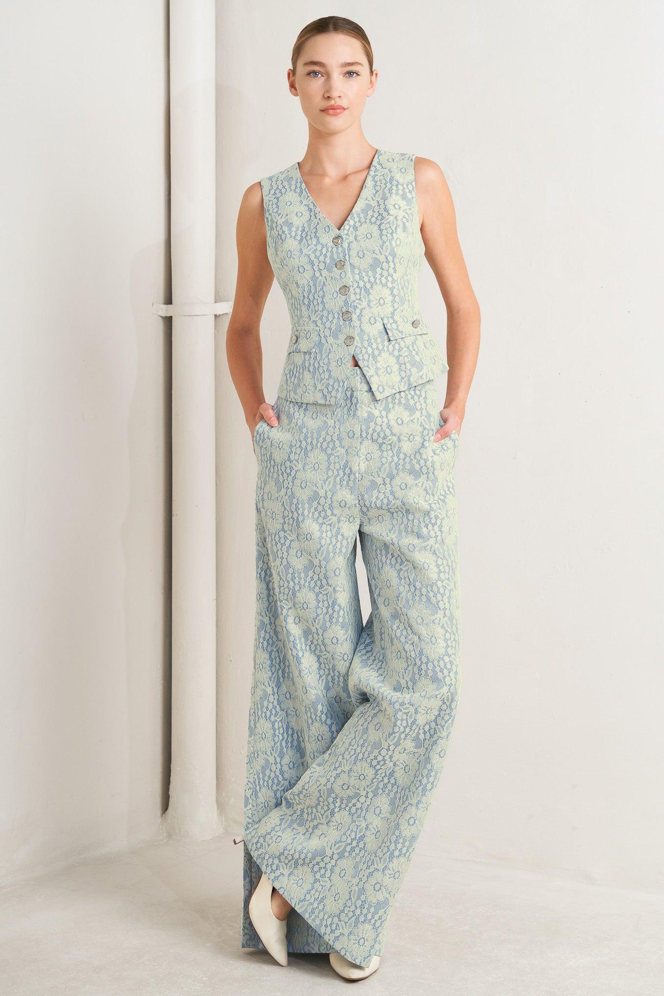 EASY ELEGANCE WOVEN LACE VEST Flying Tomato