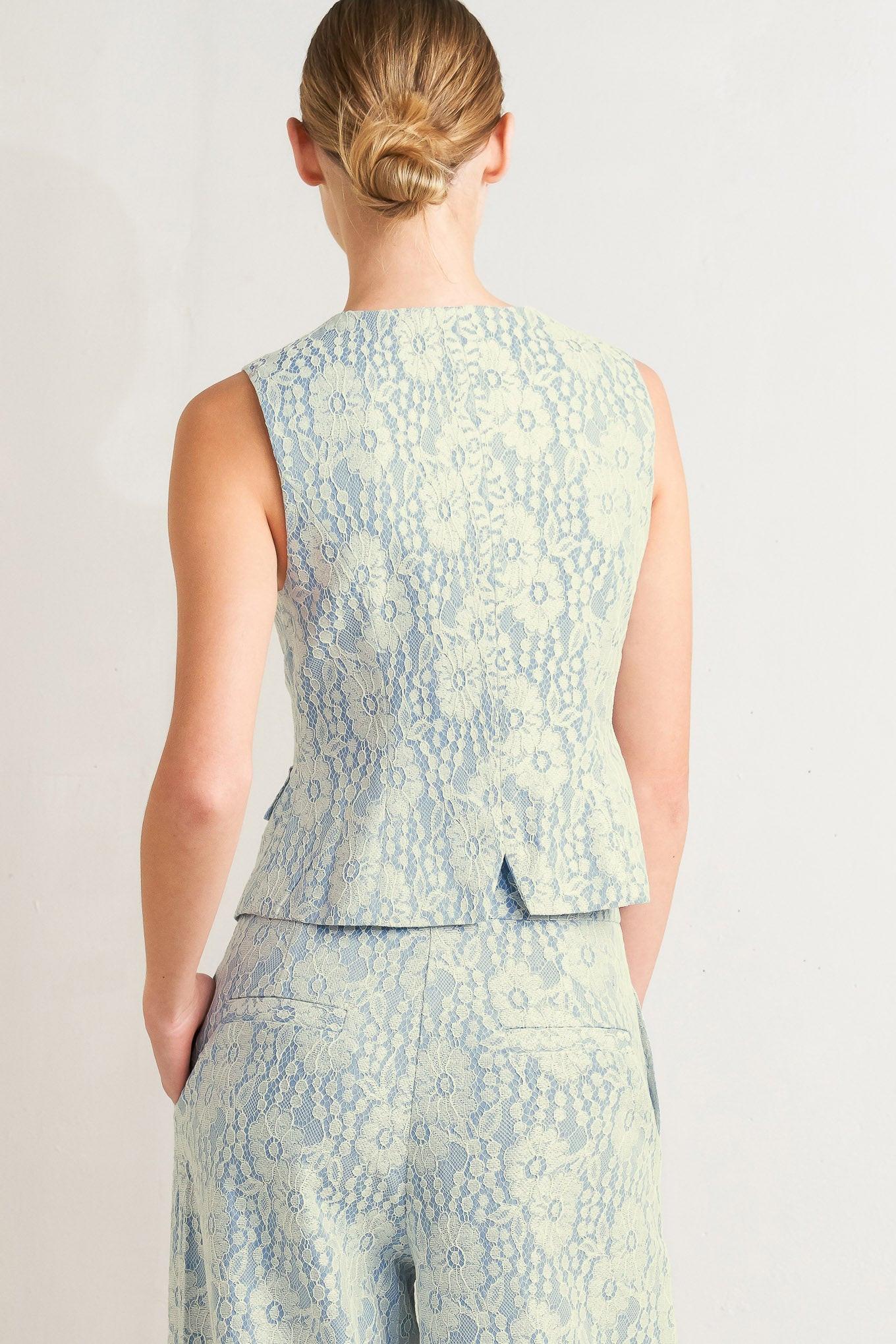 EASY ELEGANCE WOVEN LACE VEST Flying Tomato