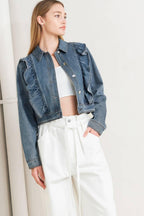 FRENCH FEMME DENIM CROP JACKET Flying Tomato