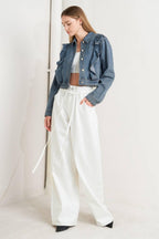 FRENCH FEMME DENIM CROP JACKET Flying Tomato