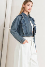 FRENCH FEMME DENIM CROP JACKET Flying Tomato