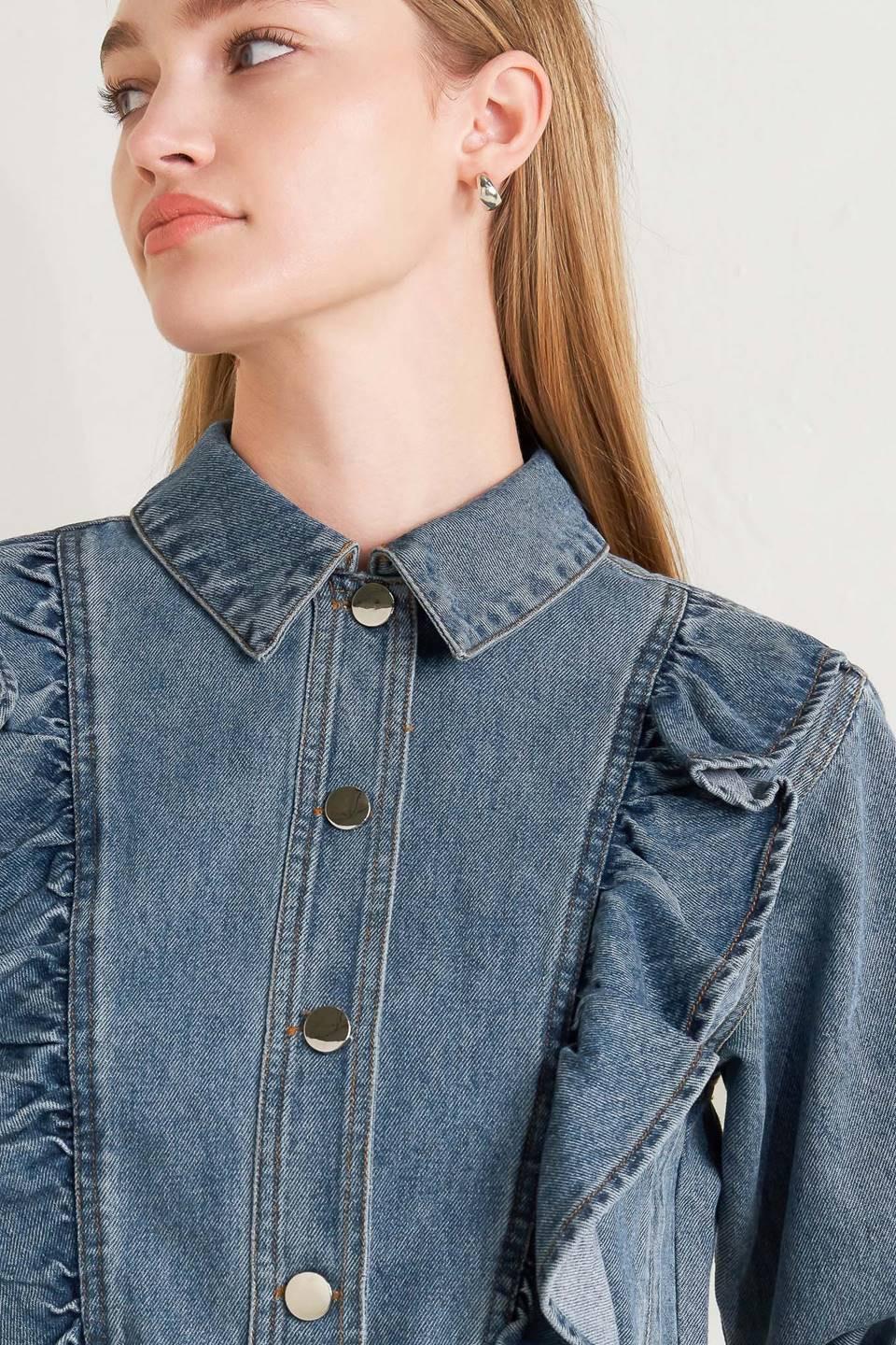 FRENCH FEMME DENIM CROP JACKET Flying Tomato