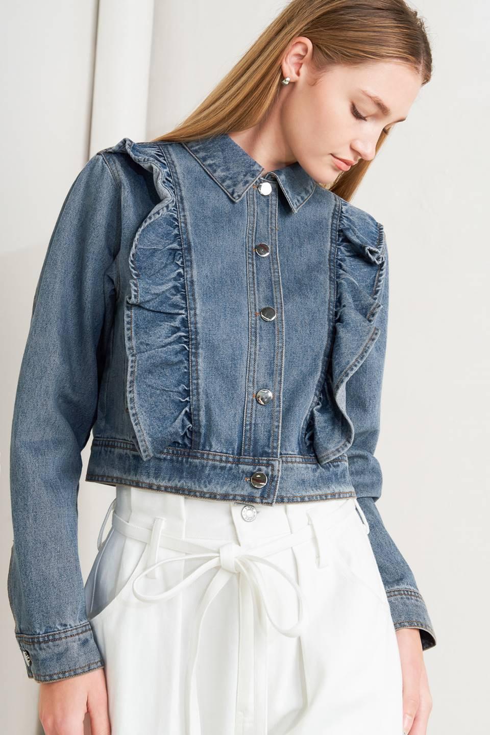 FRENCH FEMME DENIM CROP JACKET Flying Tomato