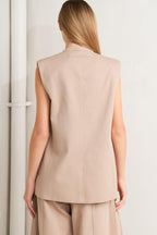 ELEGANT PLEAT WOVEN MIDI VEST Flying Tomato