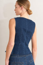 RETRO STREET DENIM VEST Flying Tomato