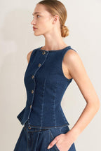 RETRO STREET DENIM VEST Flying Tomato