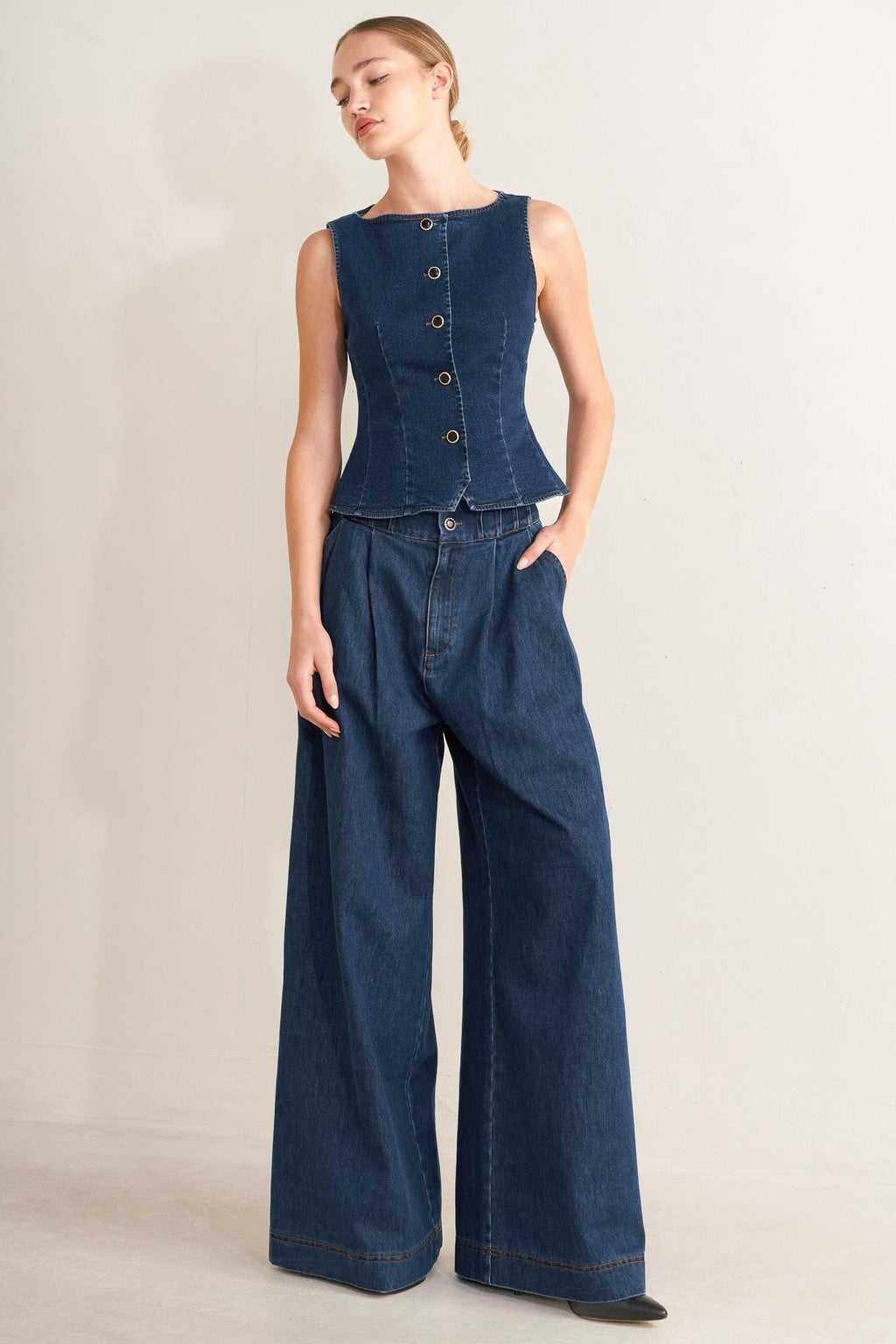 RETRO STREET DENIM VEST Flying Tomato