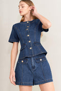 FOREVER STYLISH DENIM TOP Flying Tomato