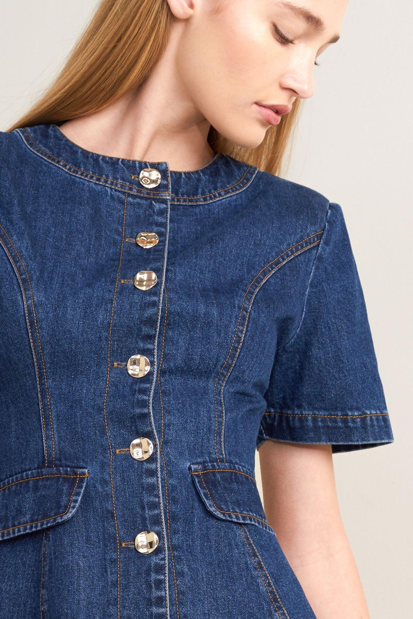 FOREVER STYLISH DENIM TOP Flying Tomato