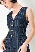 BOSS BABE STRIP WOVEN VEST Flying Tomato