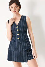 BOSS BABE STRIP WOVEN VEST Flying Tomato