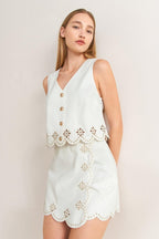 SEAFOAM SCALLOP WOVEN VEST Flying Tomato