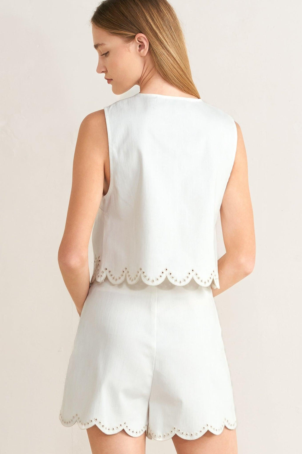 SEAFOAM SCALLOP WOVEN VEST Flying Tomato