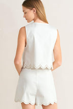 SEAFOAM SCALLOP WOVEN VEST Flying Tomato