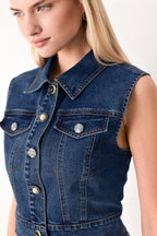 SWEET TALKER DENIM CROP VEST Flying Tomato