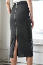 SUNKISSED BY SUNSET DENIM MIDI SKIRT Flying Tomato