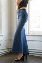 WHISPERING WINDS DENIM MIDI SKIRT Flying Tomato