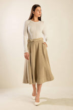 YOU KNOW IT TWILL MIDI SKIRT Flying Tomato