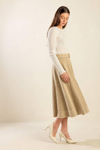 YOU KNOW IT TWILL MIDI SKIRT Flying Tomato