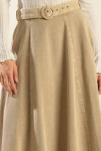 YOU KNOW IT TWILL MIDI SKIRT Flying Tomato