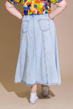 URBAN COWGIRL DENIM MIDI SKIRT Flying Tomato