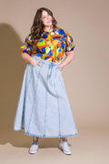 URBAN COWGIRL DENIM MIDI SKIRT Flying Tomato