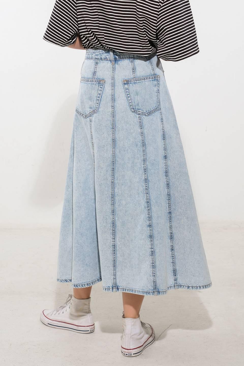 URBAN COWGIRL DENIM MIDI SKIRT Flying Tomato