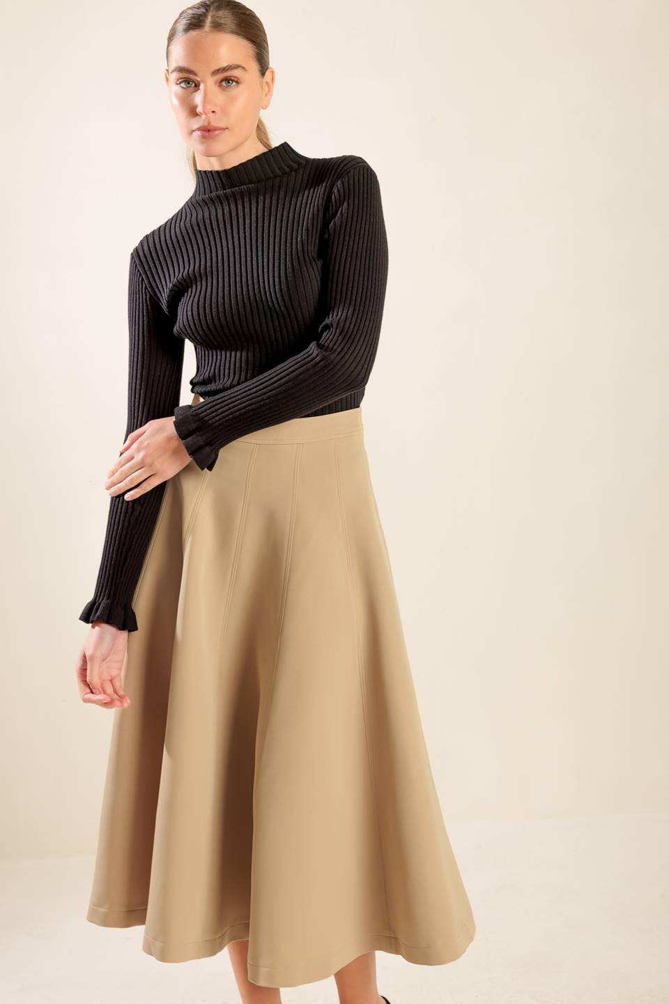 FALLING INTO BLISS WOVEN MIDI SKIRT Flying Tomato