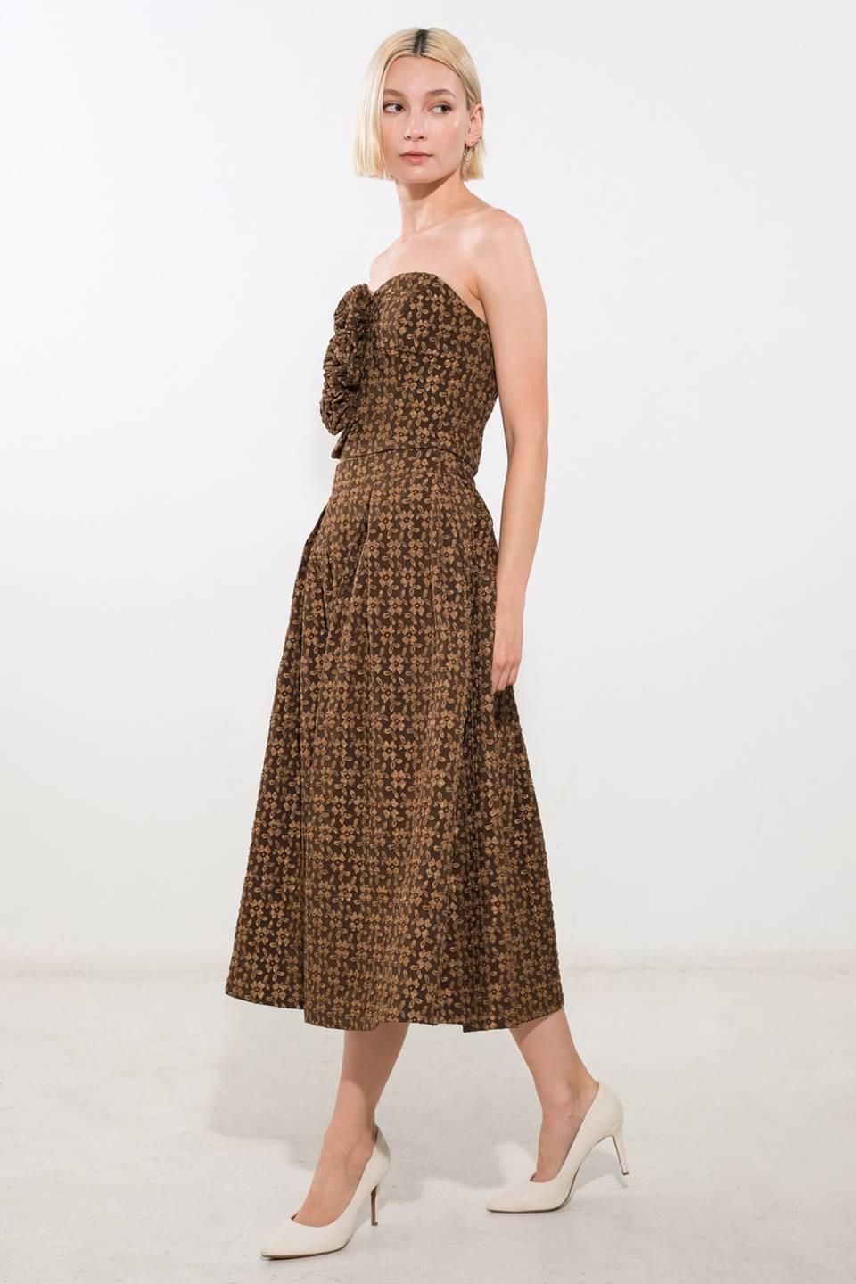 UPGRADED EVENT WOVEN MIDI SKIRT Flying Tomato