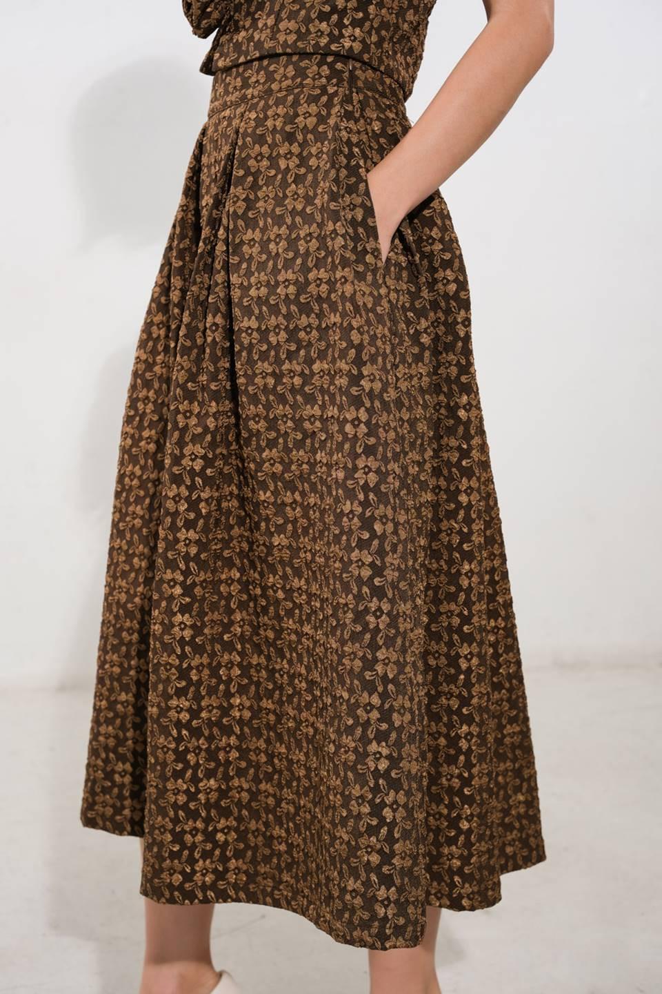 UPGRADED EVENT WOVEN MIDI SKIRT Flying Tomato