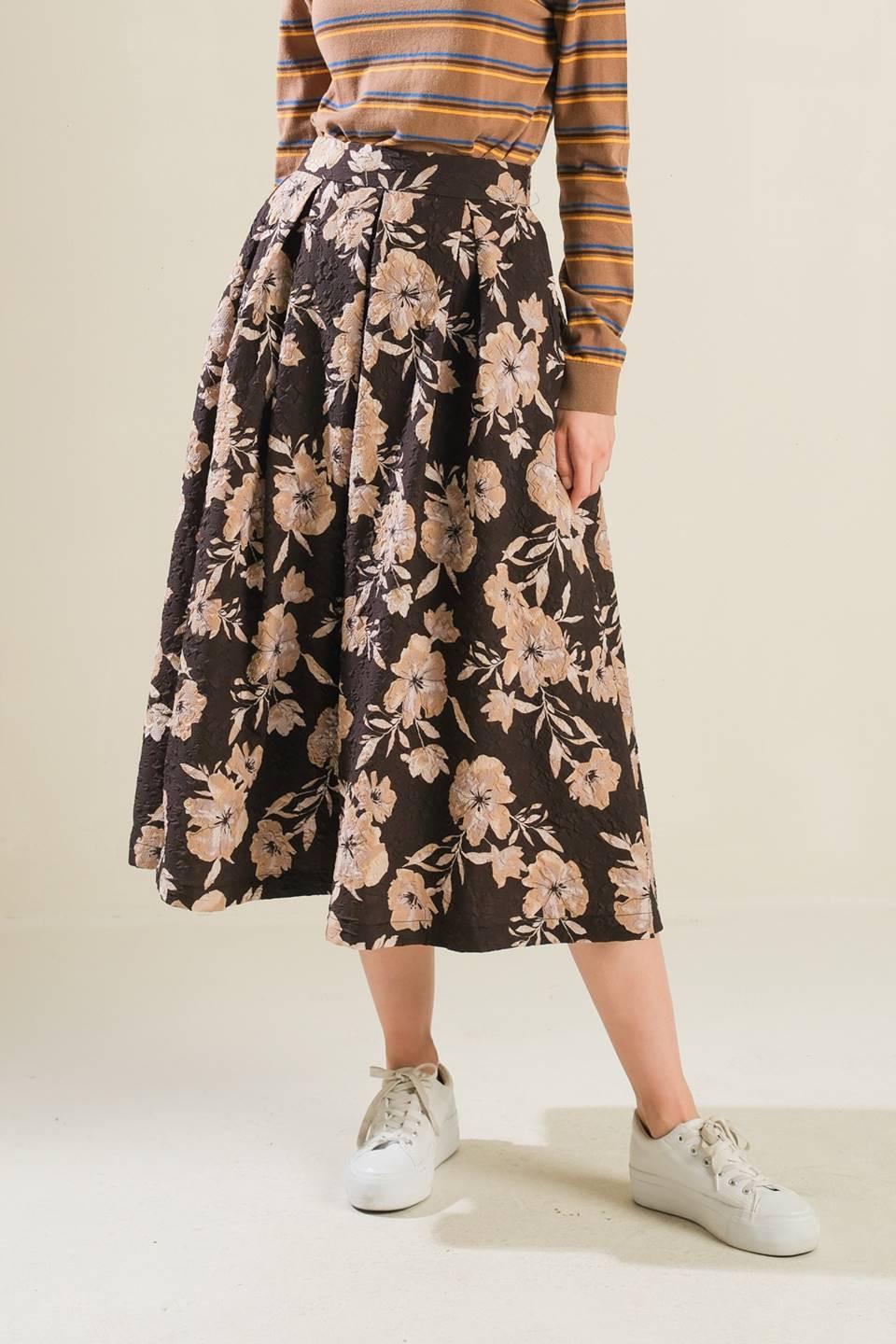 POSH PRESENCE WOVEN MIDI SKIRT Flying Tomato