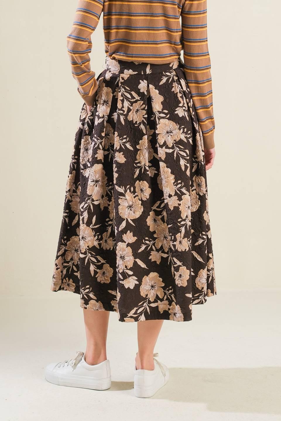POSH PRESENCE WOVEN MIDI SKIRT Flying Tomato