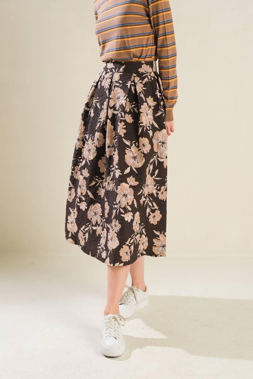 POSH PRESENCE WOVEN MIDI SKIRT Flying Tomato