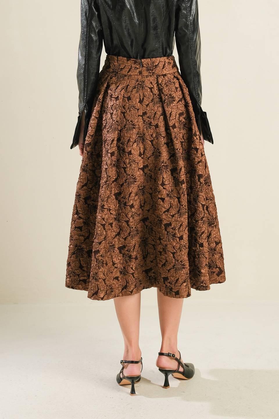 ETERNAL DEVOTION WOVEN FULL MIDI SKIRT Flying Tomato