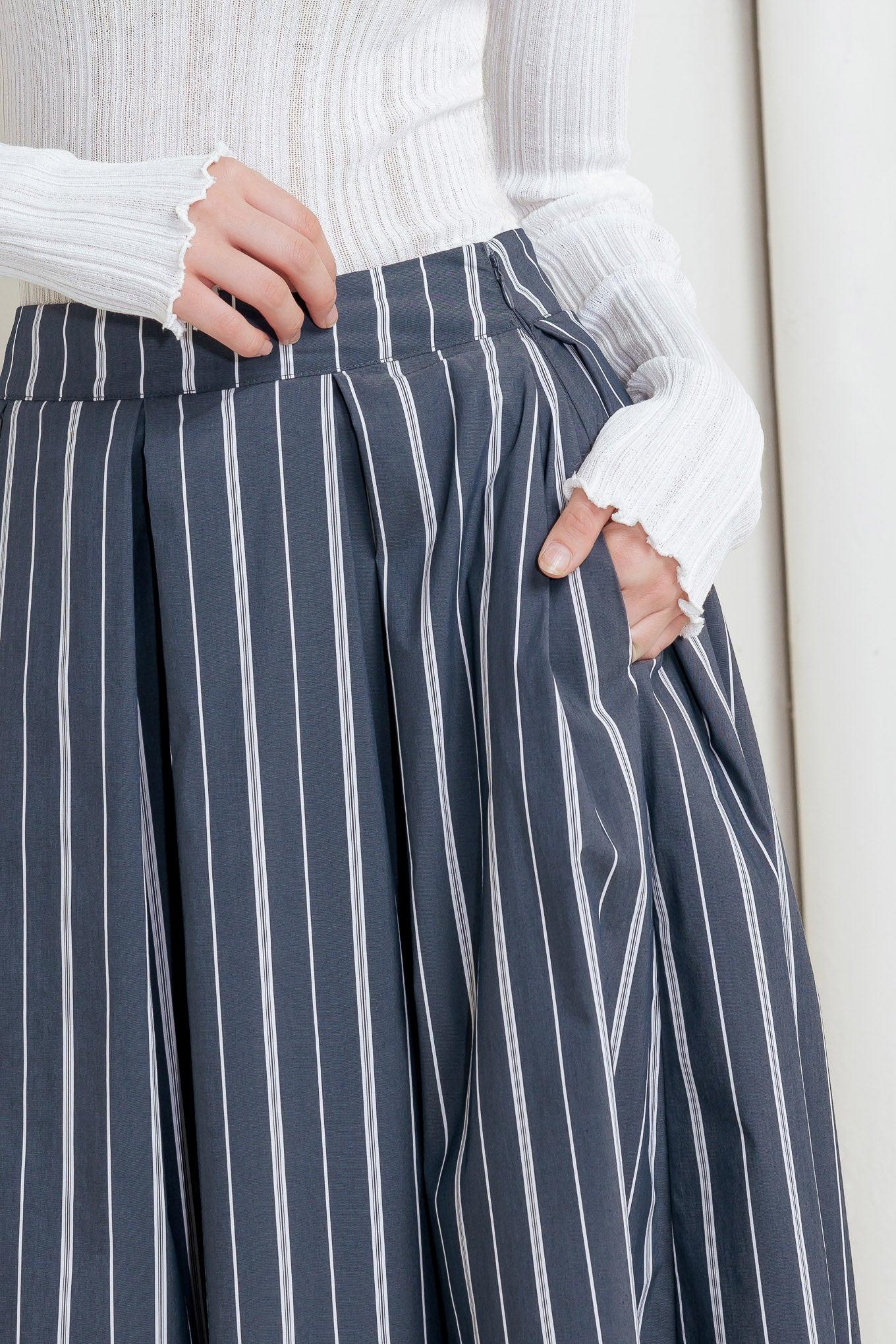 BEHIND THE GRIN WOVEN MIDI SKIRT Flying Tomato