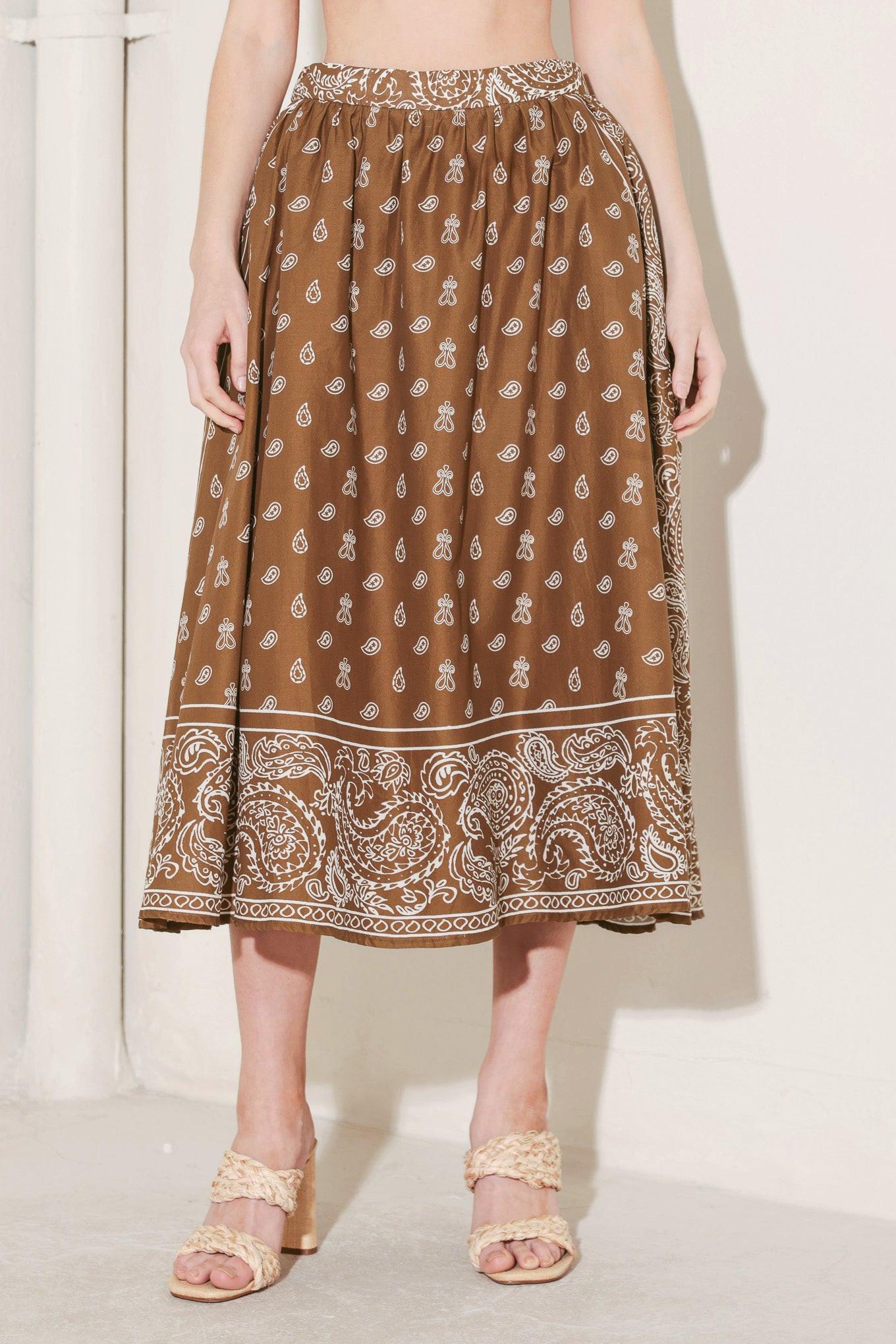 THE MORE THE MERRIER WOVEN FULL MIDI SKIRT Flying Tomato