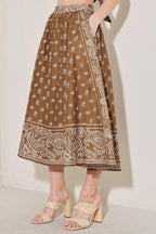 THE MORE THE MERRIER WOVEN FULL MIDI SKIRT Flying Tomato